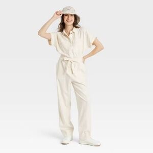 Short Sleeve Linen Boilersuit